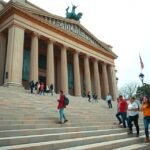 Látogatók a Philadelphia Művészeti Múzeumnál a Rocky-lépcsőn.