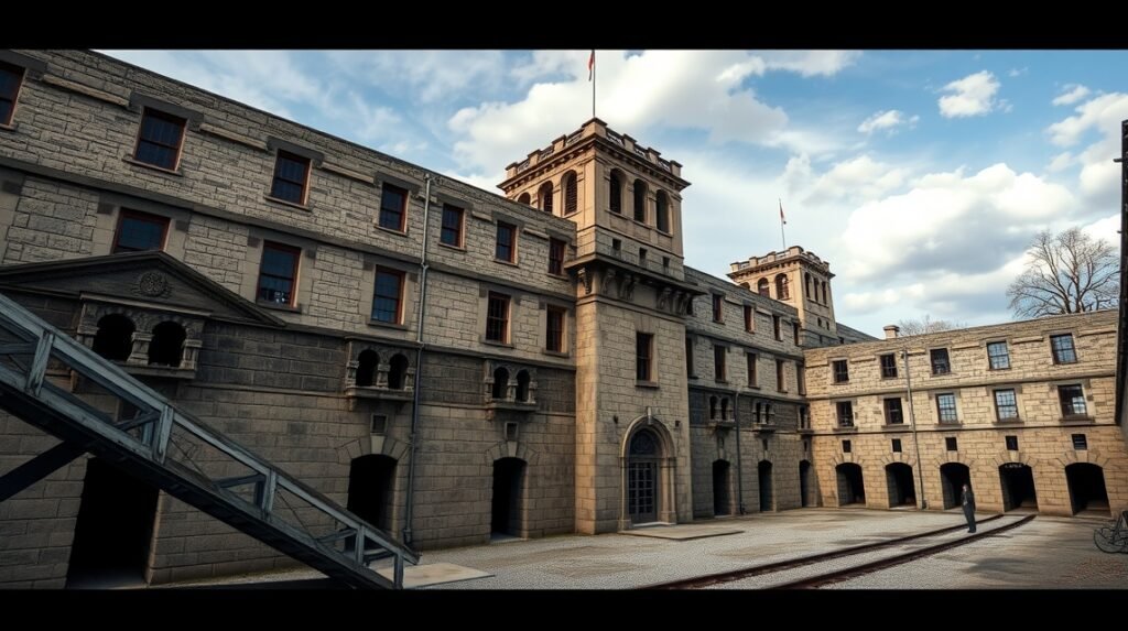 Eastern State Penitentiary börtönmúzeum külső kilátás Philadelphiában