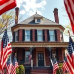 Betsy Ross háza Philadelphiában, az amerikai zászló történetével.