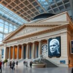 A Franklin Institute múzeum belső terének fényképe Philadelphiában.