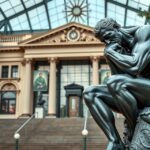 A gondolkodó szobra a Philadelphia-i Rodin Múzeum előtt.