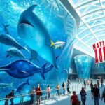 Nemzeti Akvárium látványa cápákkal és delfinekkel Baltimore-ban