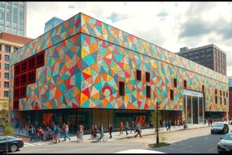 Az Amerikai Látnokművészeti Múzeum színes és egyedi épülete Baltimore-ban.