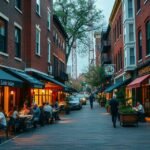 Little Italy negyed Baltimore városában, hangulatos éttermekkel.