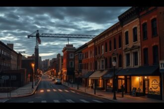 Baltimore városi utca, ismerős helyszínek a Drót sorozatból.