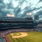 Fenway Park baseball stadion, Boston ikonikus látványossága.