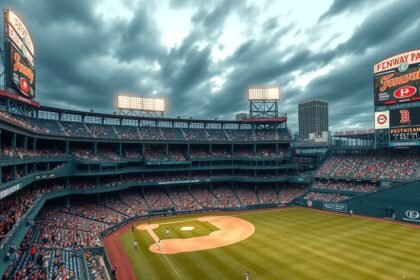 Fenway Park baseball stadion, Boston ikonikus látványossága.