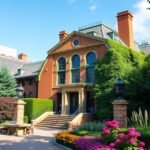 Az Isabella Stewart Gardner Múzeum épülete és kertje Bostonban.