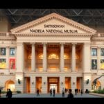 Smithsonian Természettudományi Múzeum épülete Washingtonban, dinoszaurusz kiállítással.