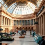 A Carnegie Természettudományi Múzeum belső területe dínócsontvázzal.