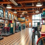 A Bicycle Heaven múzeum belső tere, több ezer kerékpárral.