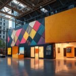 A Mattress Factory belső tere, kortárs művészet kiállítással Pittsburghben.