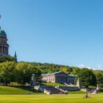 Ábrahám-síkság parkja Quebecben, gyönyörű zöld területekkel.