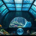 Interaktív kiállítás a montreali Biodôme-ban, trópusi ökoszisztémával.