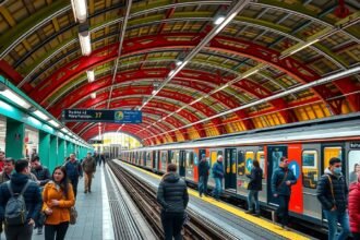 Montréal metróállomás élénk művészettel és kiemelkedő építészettel