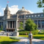 A Kanadai Természettudományi Múzeum épülete és parkja Ottawa-ban.