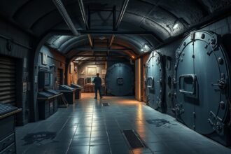 Diefenbunker belső tér, hidegháborús menedék Ottawa-ban.