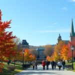 Őszi séta a Major's Hill Parkban, Ottawa gyönyörű tájával