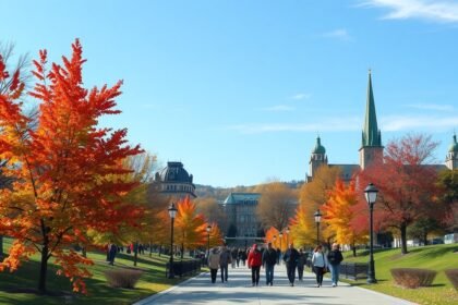 Őszi séta a Major's Hill Parkban, Ottawa gyönyörű tájával