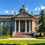 A Kanadai Legfelsőbb Bíróság impozáns épülete Ottawa városában.