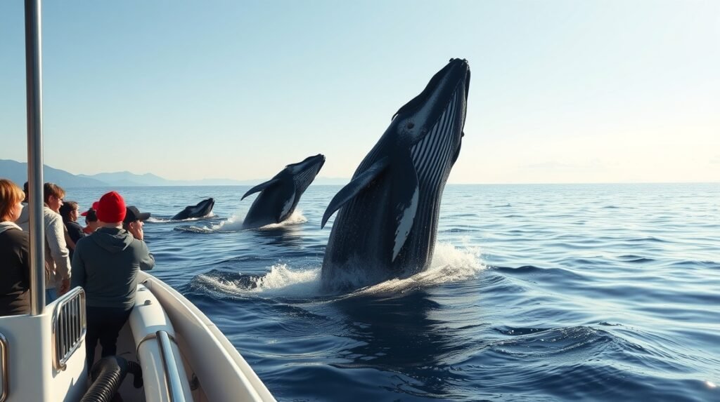 Púpos bálnák a Csendes-óceán vizein Vancouver közelében.