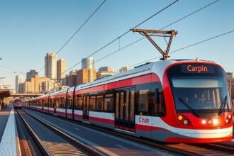 C-Train villamos Calgary városában, modern közlekedési rendszer