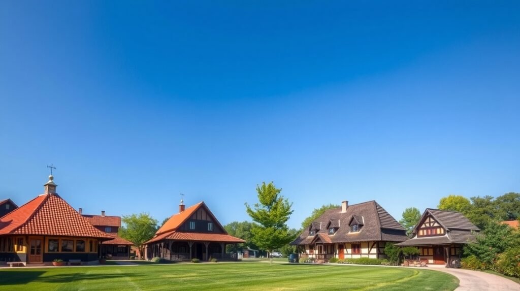 A Dimitrie Gusti Falumúzeum szabadtéri kiállítása Bukarestben