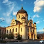 Stavropoleos kolostor temploma Bukarestben, gyönyörű építészettel.