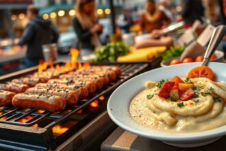 Szaftos mici és krémes puliszka (mămăligă) Bukarest utcáiról