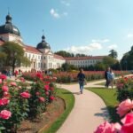 A Rózsák parkja Temesváron, rózsák és sétautak a város szívében.