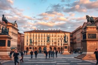 A Szabadság tér és szobrok Temesváron, Romániában