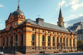 Gyárvárosi Zsinagóga Temesváron, gyönyörű építészeti részletekkel.