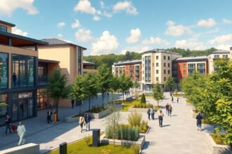 Iulius Town Temesváron, modern bevásárlóközpont és parkok