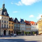 Temesvár városkép, bécsi stílusú épületek és pezsgő élet