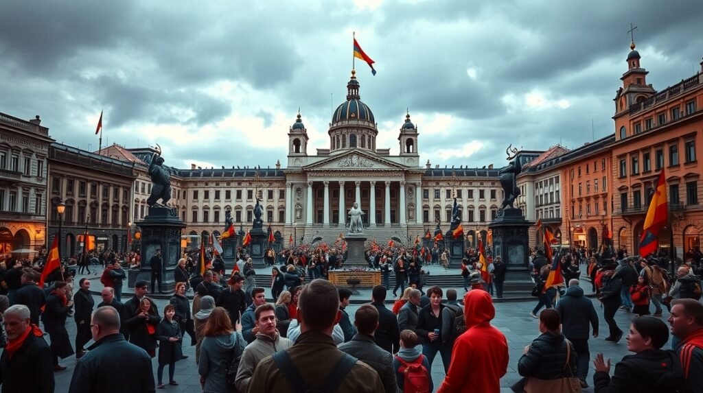 Temesvári forradalom emlékezete a tér közepén