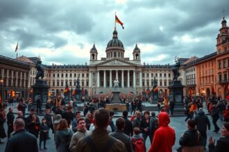 Temesvári forradalom emlékezete a tér közepén
