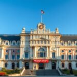 A Bánffy-palota impozáns épülete Kolozsváron, Romániában.