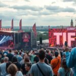 Kolozsvári Untold fesztivál látványos színpadi produkciója a TIFF filmfesztivál mellett.