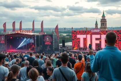 Kolozsvári Untold fesztivál látványos színpadi produkciója a TIFF filmfesztivál mellett.
