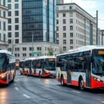 Okosbuszok a belvárosban Kolozsváron, modern városi közlekedés