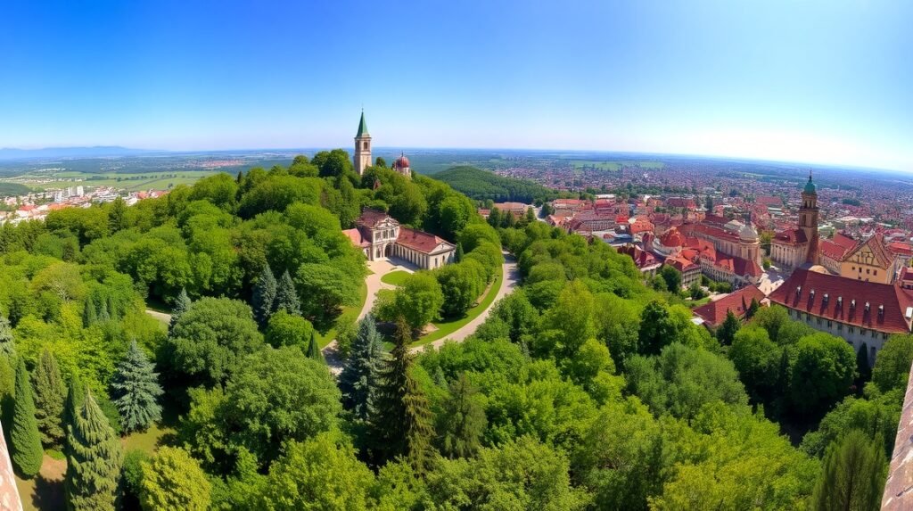 Nagyvárad perspektívája a Kálvária-dombról, gyönyörű panoráma.