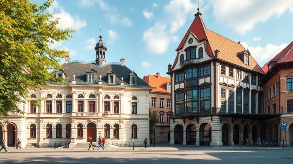 A Poynár-ház és a Deutsch-ház, Nagyvárad városát jelképező épületek.