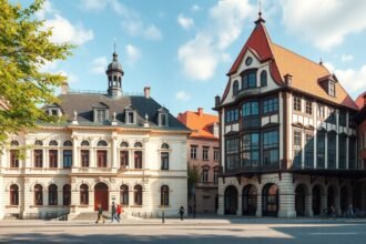 A Poynár-ház és a Deutsch-ház, Nagyvárad városát jelképező épületek.