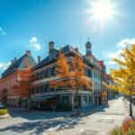 Nagyvárad utcai látkép ősszel, napfényben.