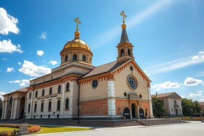A Szerb templom Aradon, gyönyörű építészeti részletekkel.