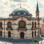 Arad neológ zsinagóga szecessziós homlokzata és díszítései.