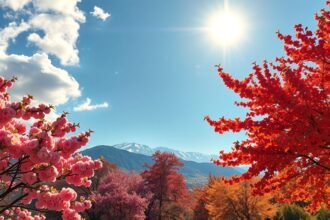 Tavaszi és őszi táj Aradon gyönyörű virágokkal és napfénnyel