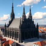 A Brassói Fekete templom látképe a gótikus építészet csodái között.