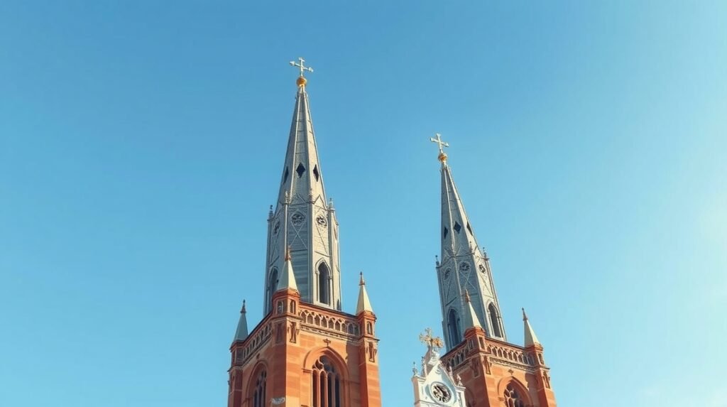 A Szent Miklós-templom impozáns tornyai Brassóban