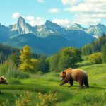 Barnamedvék a Zernyesti medvemenhely zöld dombjain